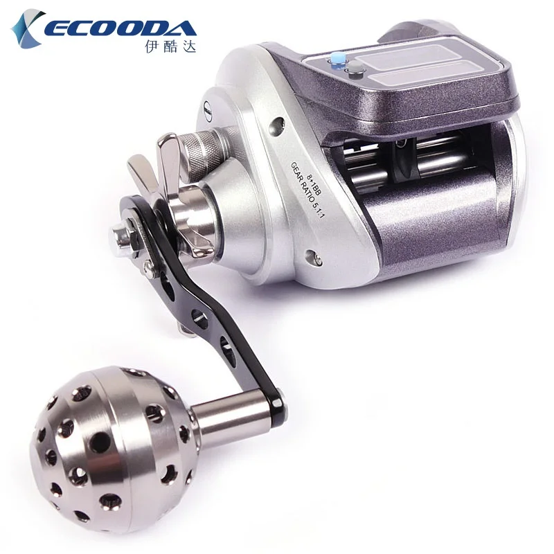 Ecooda EMA1500R/L двойная мощность цифровой дисплей лучшие продажи 8+ 1BB Электронная Счетная катушка baitcasing Катушка 5,1: 1 передач