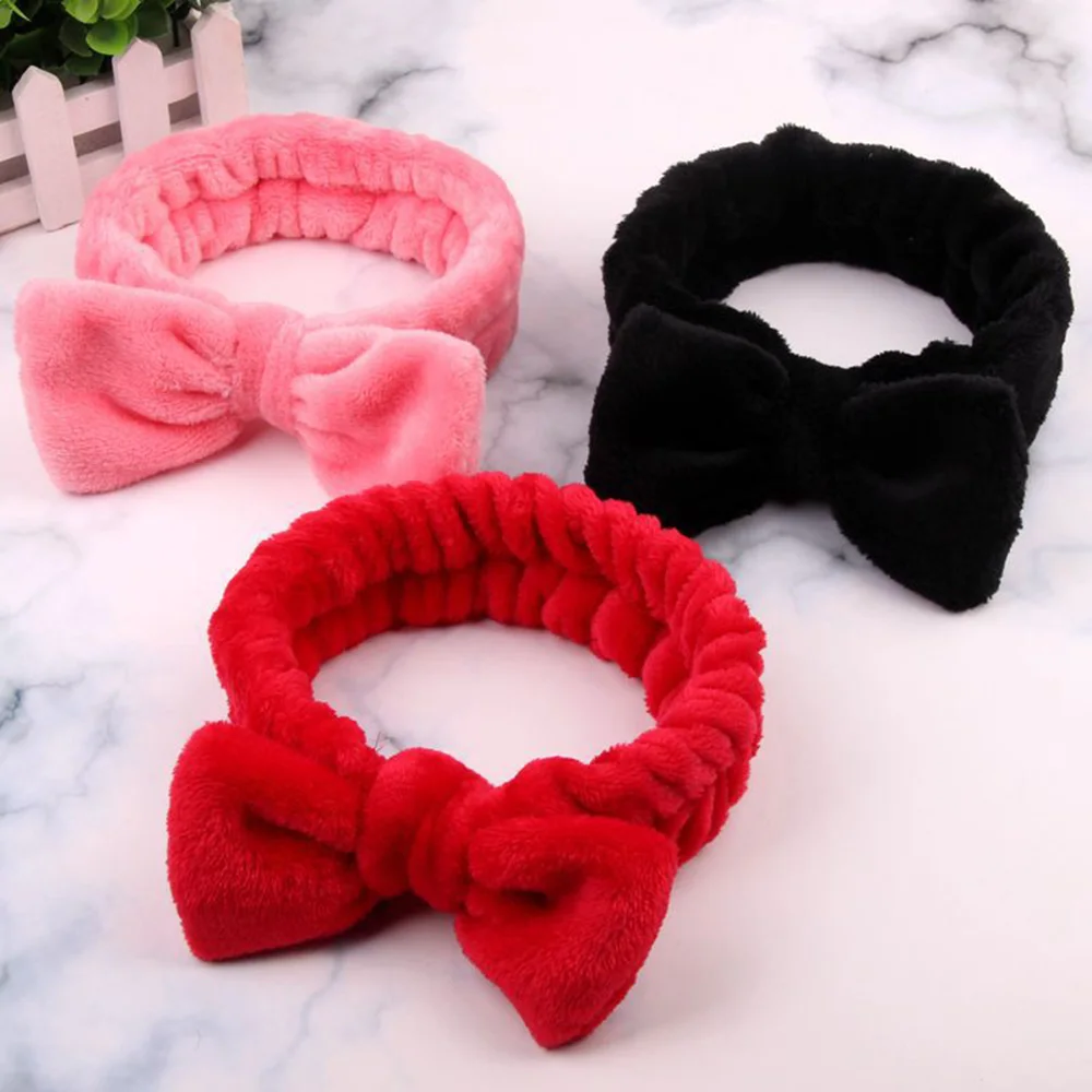 large hair clip 2021 Women Makeup Coral Fleece Headband Wash Face Soft Hair Holder Elastic Top Knot Hairbands Girl Headwear Hair Accessories goody hair clips