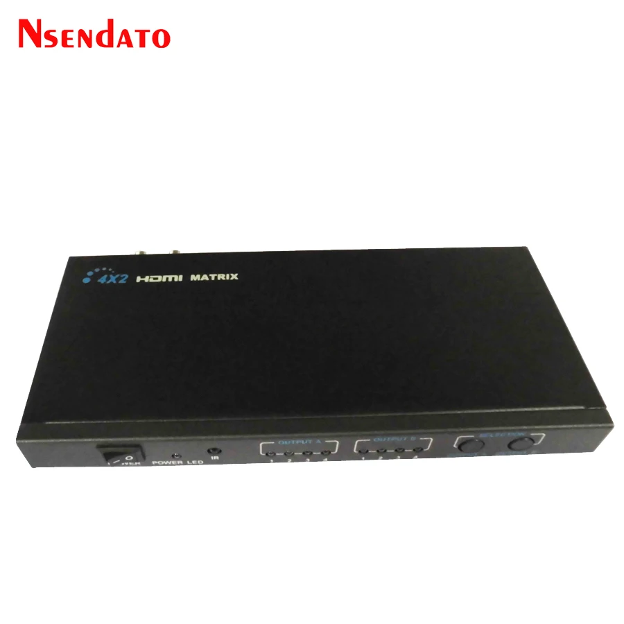 Сплиттер преобразователь Nsendato HDMI Matrix 4x2 аудиовыход типа L/R RCA с ИК пультом
