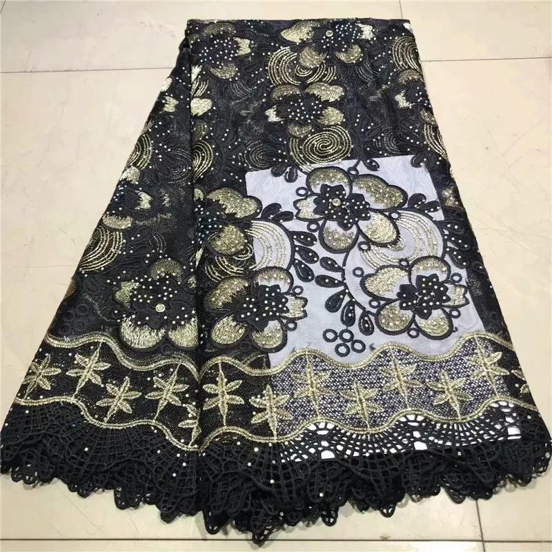 

5yards/lot Wholesale Leaf pattern design water soluble lace for sewing latest high quality African Milk Silk lace fabric WD0128