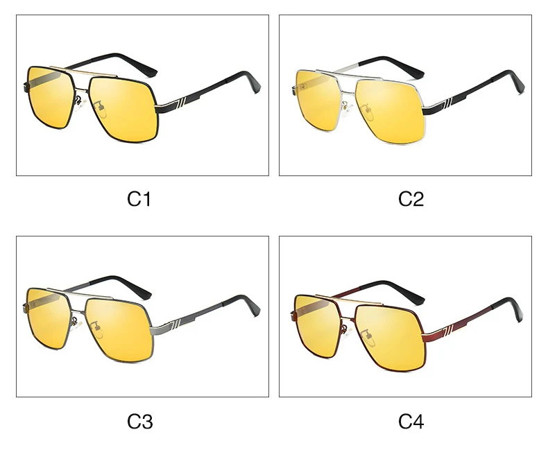 DIDI день и ночное видение фотохромные полигональные Солнцезащитные очки Мужские брендовые желтые линзы УФ-защита очки для вождения Oculos HN892