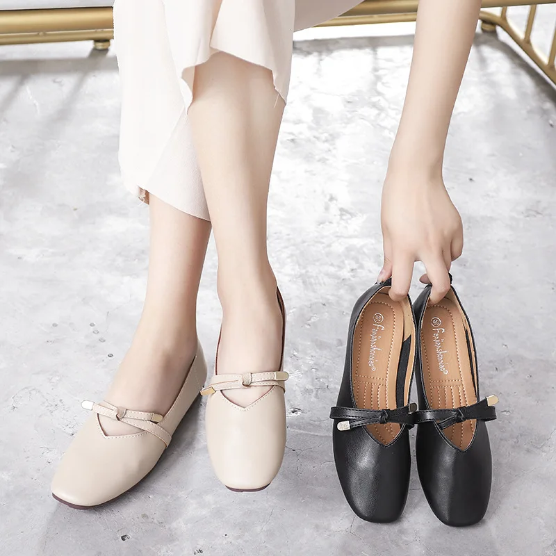 

2019 spring new fashion simple solid color flat shoes women soft and comfortable wild casual shoes