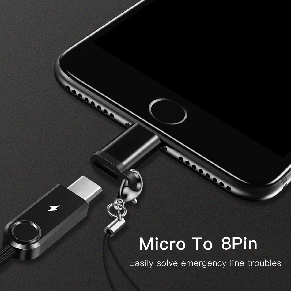 !ACCEZZ 4PC OTG Adapter Micro USB Female To Lighting 8 Pin For iphone X XS MAX XR 7 8 6S Plus Phone Data Sync Charger Converter (3)