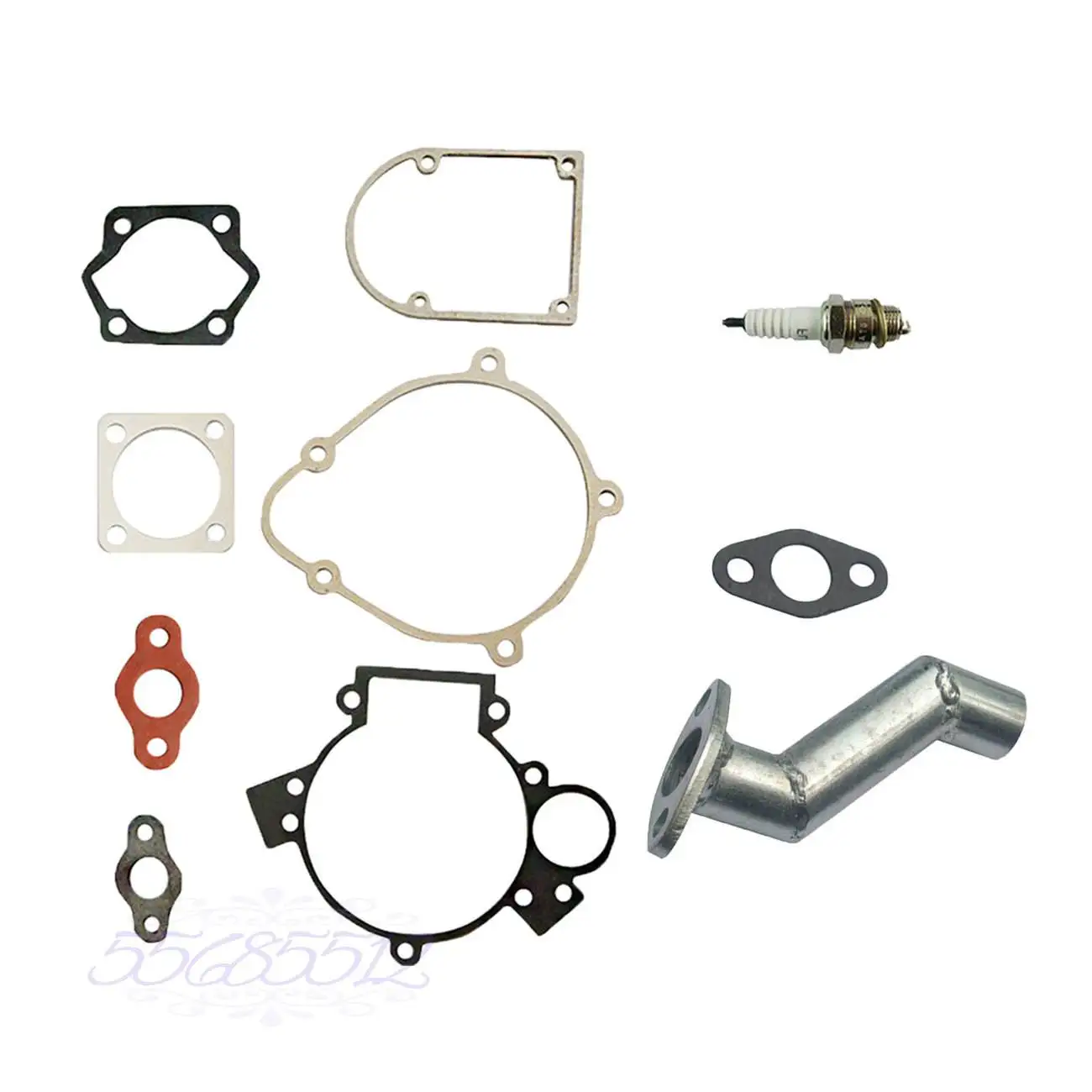Intake Manifold&Spark Plug&Gasket Kit Fits 49cc 66cc 80cc Engine