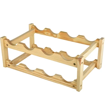 

Wood Household Wine Rack Classical 8 Bottle Wine Holder Mount Wooden Wine Bottle Storage Rack Bar Display Shelf Drinking Holde