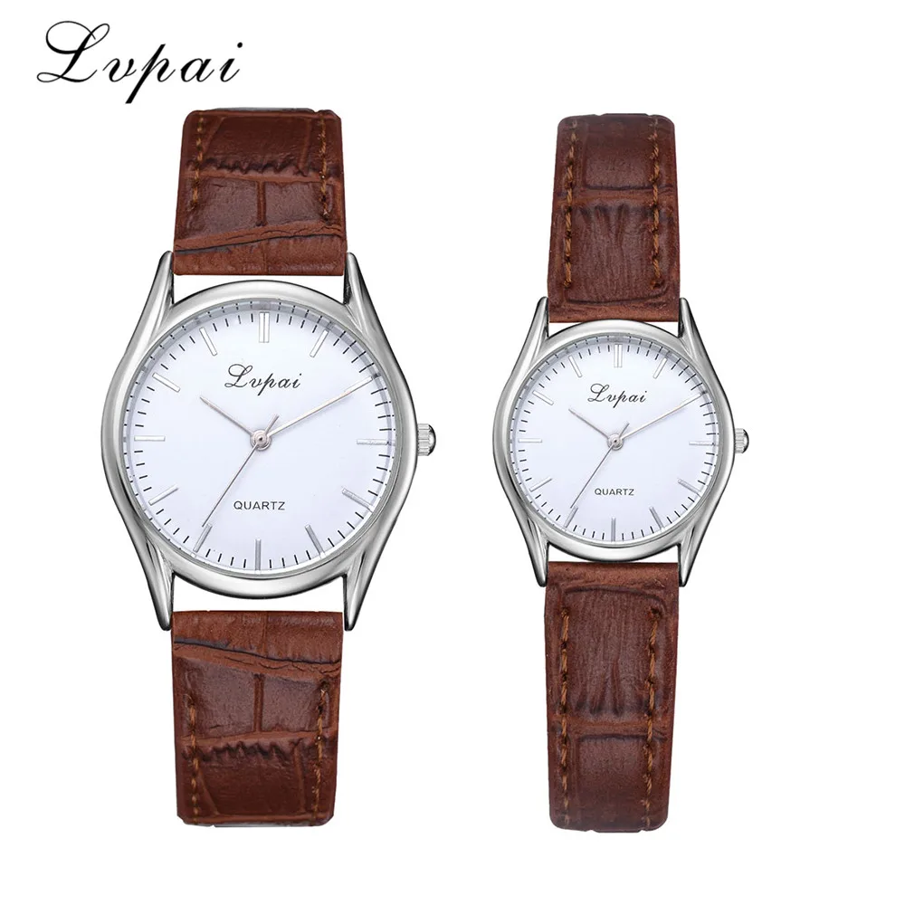 1 Pairs Couples Lvpai Leather Band Watch Casual  Quartz Analog Wrist 2018 Fashion Watch For your lover
