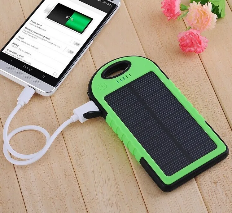 5000mAh 2 USB Solar Panel Charger Power Bank External Battery Backup For Phones Free shipping | Мобильные телефоны и