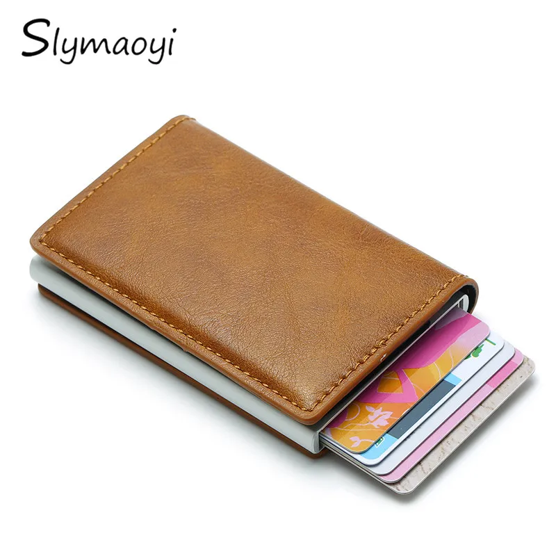 

Rfid Card Holder Men Wallets Money Bag 2019 New Male Vintage Brown Short Purse Small Leather Slim Wallets Mini Wallets Thin