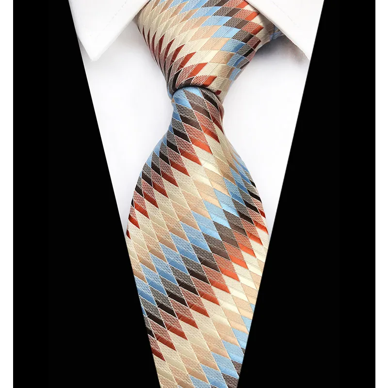 Роскошный мужской галстук 8 см Пейсли плед Полосатый шелковый галстук ЖАККАРДОВЫЙ тканый шеи мужские галстуки для формальных и деловых встреч и торжеств Вечерние - Цвет: PT06