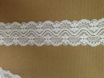 

200feets/lot 4.5cm 1 7/9" width White color elasitc stretch thick lace for DIY wedding bridal deco, headband,pettiskirt , ribbon