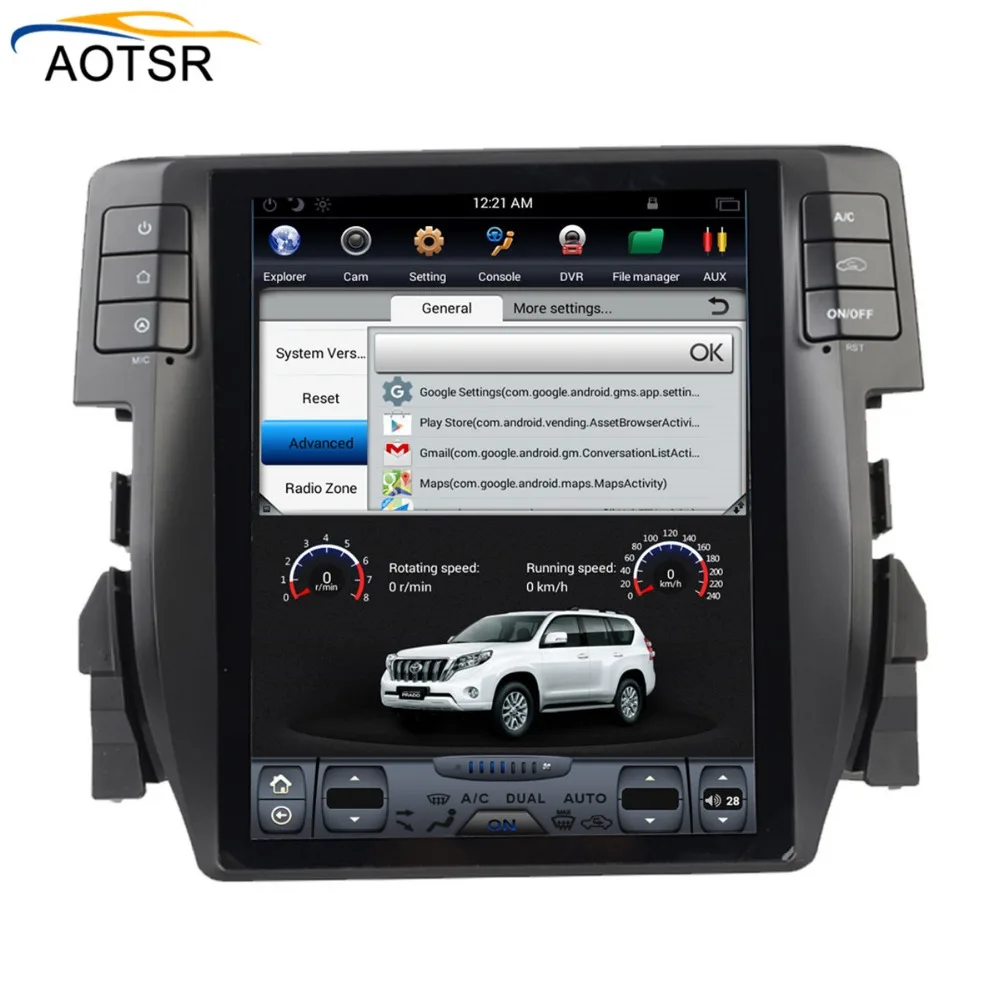 Top Tesla style 10.4"Quad Core Android 7.1 Car multimedia Player GPS Navigation For Honda Civic 2016 2017 2018 Radio autostereo BT 2