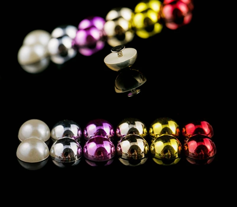 

Colorful pearl semisphere trimits ABS plastic garment rivet studs for bag, hat, shoe,leather chocker accessories diy