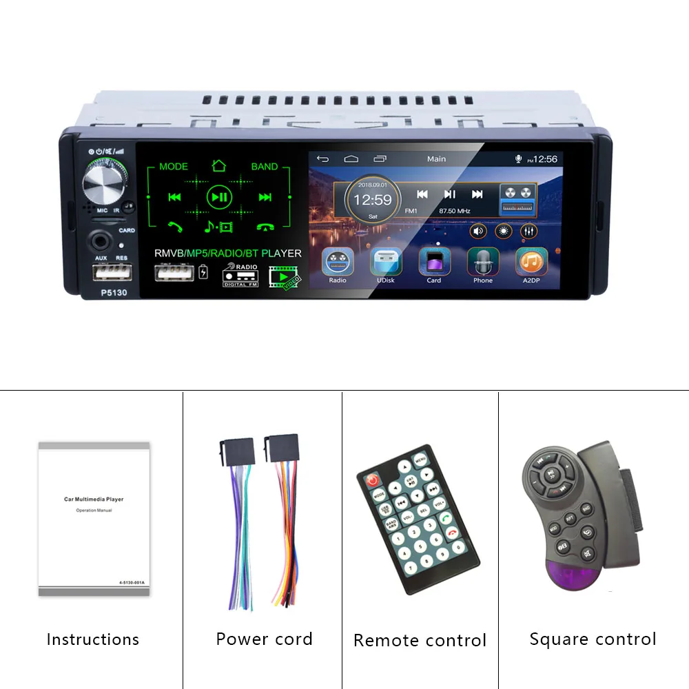 Podofo 4," Автомагнитола 1Din Сенсорный экран Bluetooth Автомагнитола RDS USB AUX MP5 видео плеер MP3 Авто аудио стерео Поддержка Микрофона