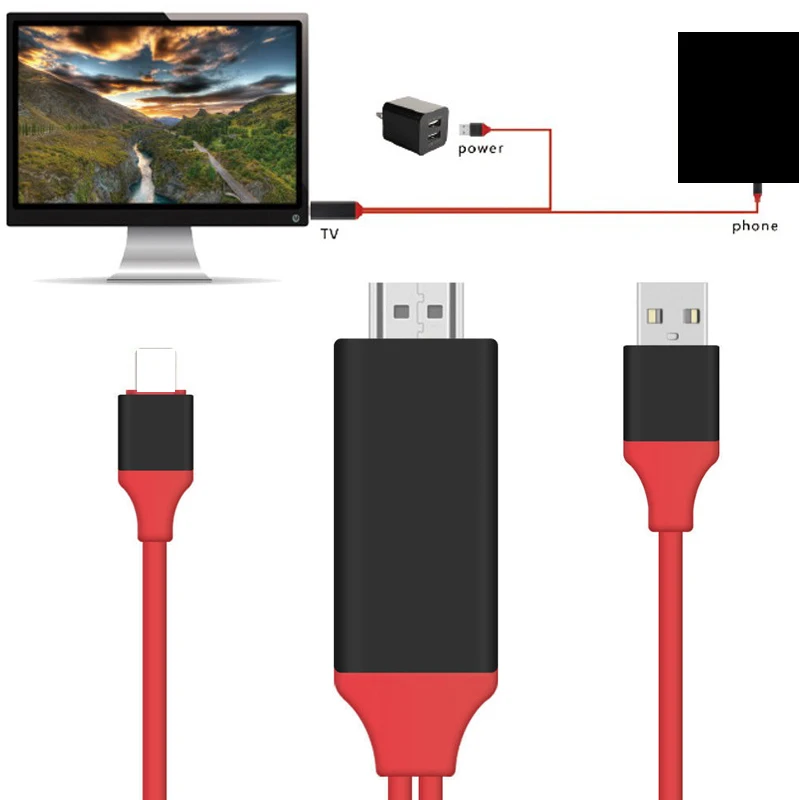 Wifi HDMI адаптер+ USB кабель подключение 2в1 телефон к телевизору дисплей Airplay экран зеркалирование для iPhone iOS HUAWEI P20 P30 LG Android