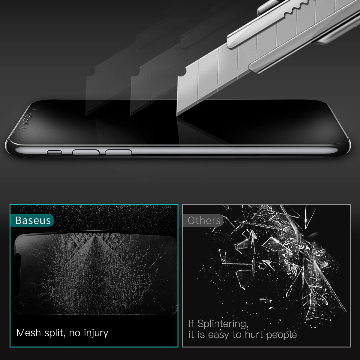Baseus 3D Matte Glass For iPhone X PET Edge Frosted Tempered Glass For iPhone X Full Coverage Screen Protector Protective Glass