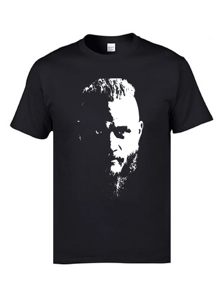 Ragnar from Vikings 7367 Short Sleeve Tops Shirts O Neck 100% Cotton Fabric Men's T Shirt Casual T-Shirt New Design Ragnar from Vikings 7367 black