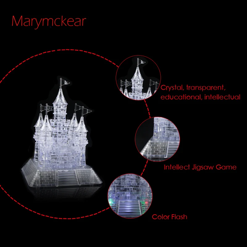 Красивые строительные Пазлы 3d кристаллическая головоломка модель с музыкальной и мигающей функцией замок Пазлы Детские интеллектуальные игрушки