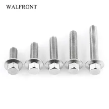 Vis à bride hexagonale, 10 pièces en acier inoxydable, boulons de fixation (M6 * 35)