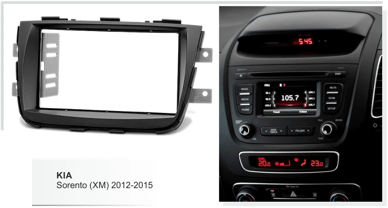 Двойной Din автомобильный DVD Fascia Для KIA Sorento 2012- Dash комплект передняя рамка Радио Рамка Adaper Dash Trim Kit Facia