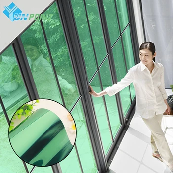 

60cmX3m Green Silver DIY Decoration Film Building Glass Window Sun Shade Vinyl Films Reflective Window Stickers PVC Home Decor