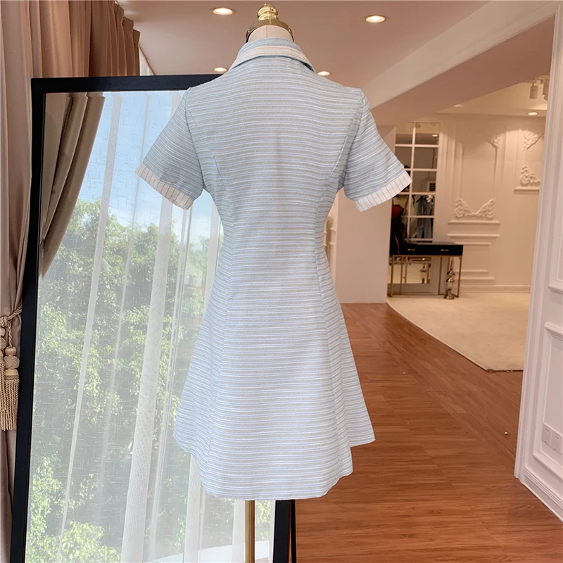 HIGH STREET New Fashion 2019Designer Runway Dress Women's Short Sleeve Color Block Buttons Shirt Dress