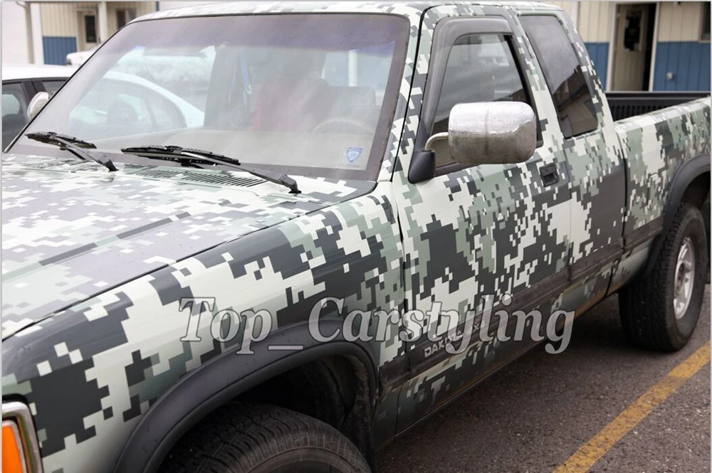 1.52x5m/roll Digital Adhesive Green Black White Camo Vinyl Wrap