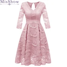 Сладкие коктейльные платья Новые MisShow невесты для свадьбы, банкета розовые кружевные короткие платья для выпускного вечера размера плюс вечерние платья с открытой спиной