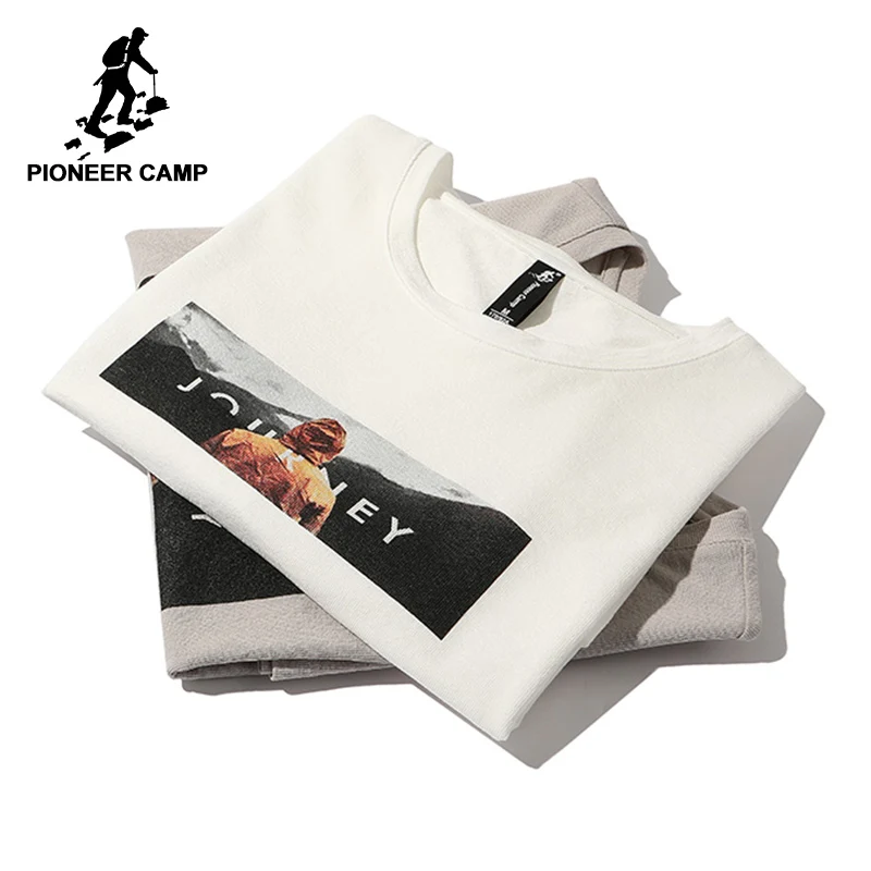 

Pioneer camp new short sleeve t shirt men brand clothing casual printed t shirt cotton breathable quality tees male ADT803140