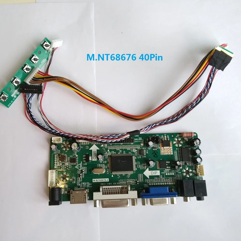 Комплект для B140XTN03.1 AUO ЖК-дисплей VGA 1366X768 плата контроллера панель экрана M. NT68676 40pin 1" светодиодный DIY DVI HDMI