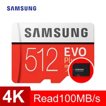 SAMSUNG 100 МБ/с. слот для карт памяти micro sd 512 ГБ EVO Plus Class10 Водонепроницаемый TF Memoria Sim карты Trans микро карты для смартфонов