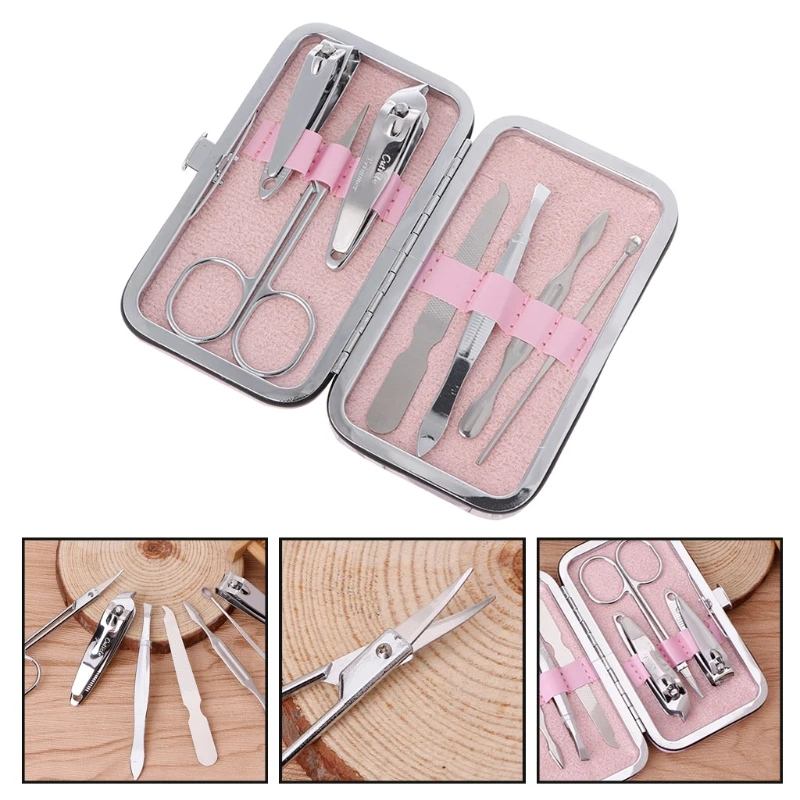 

7 PCS Pedicure / Manicure Set Nail Clippers Cleaner Cuticle Grooming Kit Case
