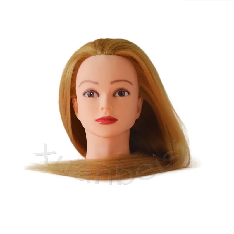 65CM 100% High Temperature Fiber Blonde Hair Training Mannequin Doll Head Practice Training Head Hairdressing For Sale Dummy 65CM 100% High Temperature Fiber Blonde Hair Training Mannequin Doll Head Practice Training Head Hairdressing For Sale Dummy