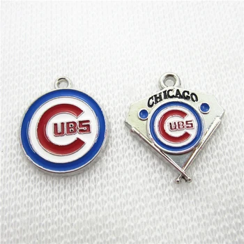 

Hot selling 20pcs/lot American Baseball sport cubs Charm Sport team Dangle Charms DIY bracelet necklace jewelry hanging charms