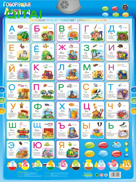 ЦИТАЙ Специальный Русский язык электронные детские ABC алфавит звук диаграммы младенческой обучения в раннем возрасте образования фонетические диаграмма
