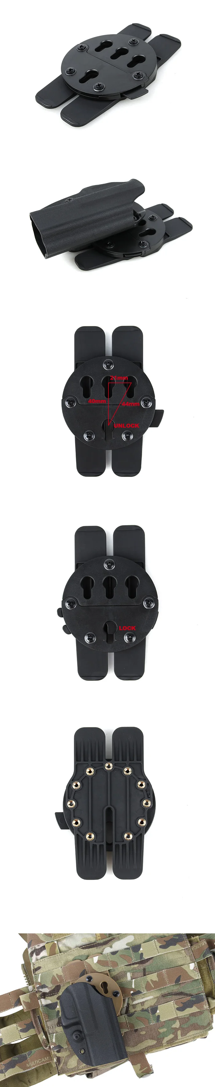 military accessories paintball airsoft tactical G17 1911 M92 holster platform nylon GC Mount system molle straps Fixed board for hunting (9)