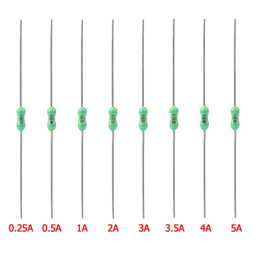 

Areyourshop Green Ceramic Resistor Fuse Axial Lead Very Fast Acting Fuse 2.4x7mm Metal Ceramics 10/40Pcs Wholesale Fuses