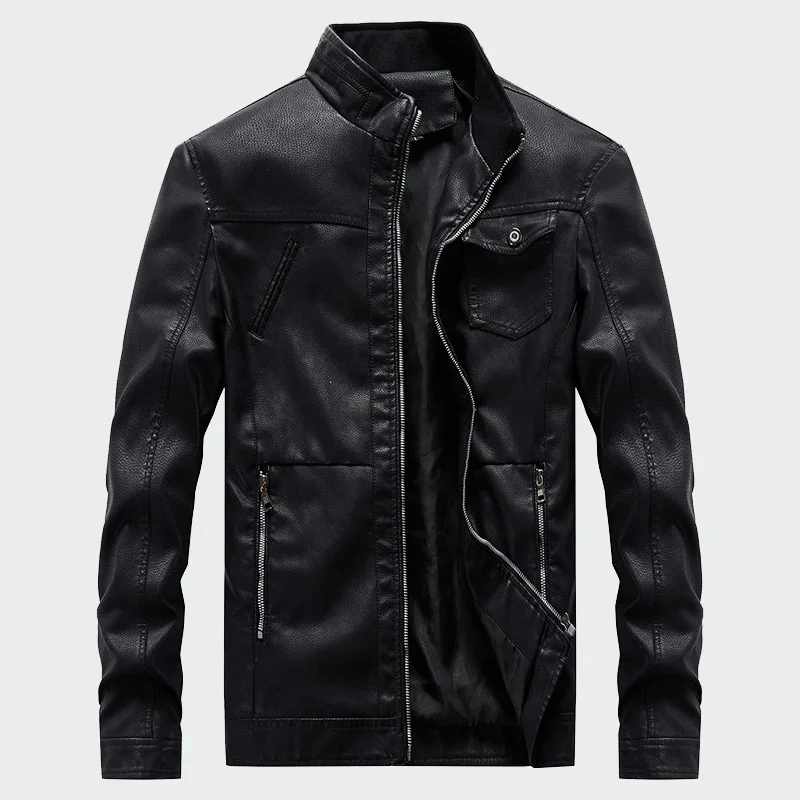 

Men's New Leather Jackets Motorcycle PU Coat Male Spring Autumn Casual Leather Zippper Coats Slim Fit Mens Brand Clothing ML203