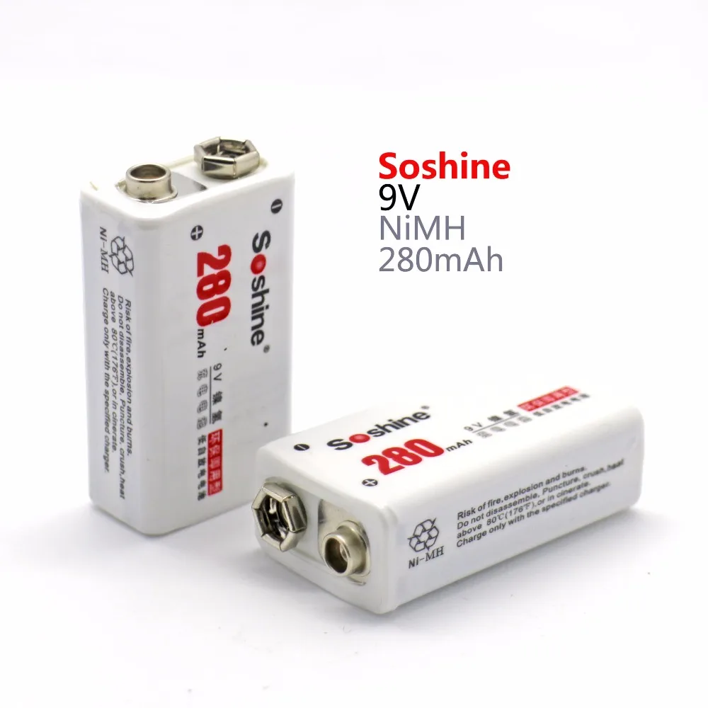 Аккумуляторная батарея Soshine 9 в Ni-MH 280 мАч NiMH В 2 шт. | Электроника