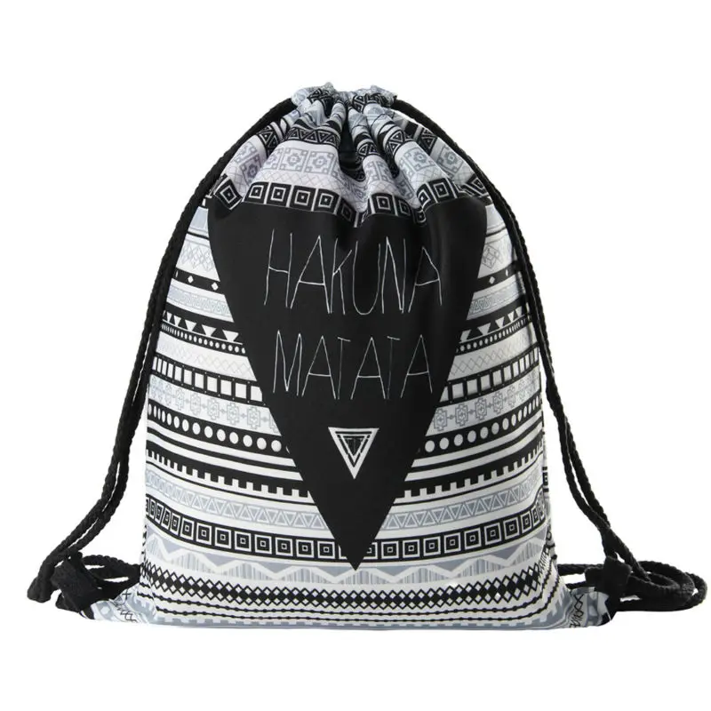 HAKUNA MATATA Women geometric Backpack 3D printing travel softback women mochila drawstring bag mens backpacks HAKUNA MATATA Women geometric Backpack 3D printing travel softback women mochila drawstring bag mens backpacks
