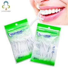 5 пачек = 100 шт зубная нить зуб палочки межзубная Щетка Очиститель зуб флосстик зубная нить Уход за полостью рта Отбеливание зубов GYH