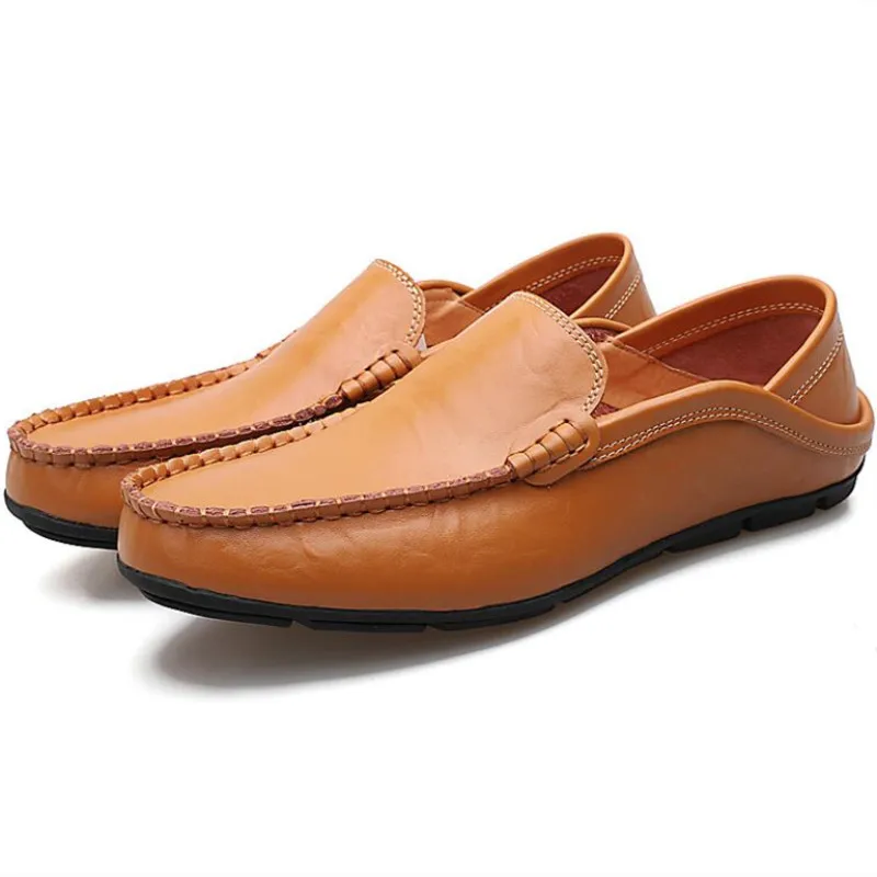 

New arrival Low price Mens Breathable High Quality Casual Shoes Genuine Leather Casual Shoes Slip On men Fashion Flats Loafer