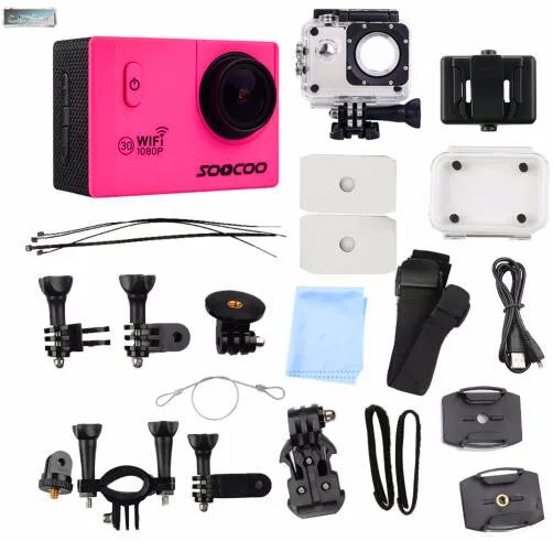 Новинка SOOCOO C20 wifi 1080 P Full HD 12MP Экшн-камера, спортивные HD DV Водонепроницаемая 170 широкоугольная камера