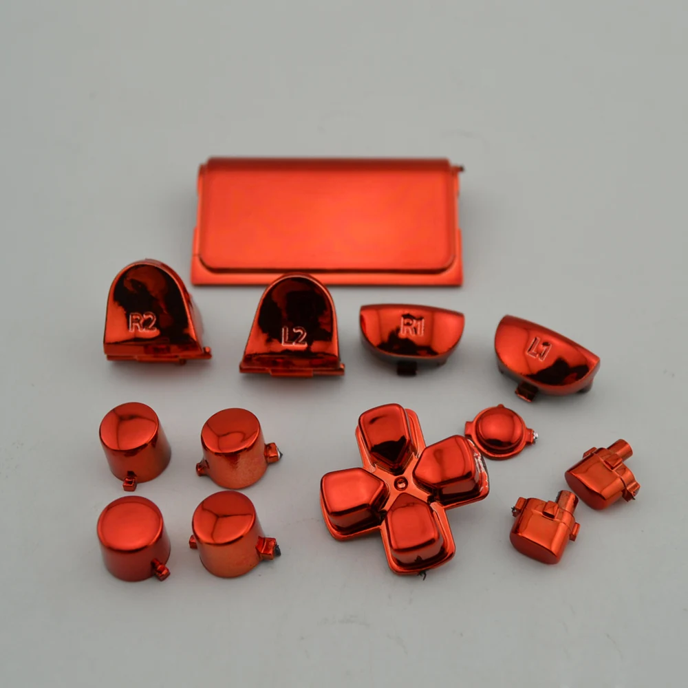 

For PS4 controller joystick handle metal key gamepad buttons accessories bright red