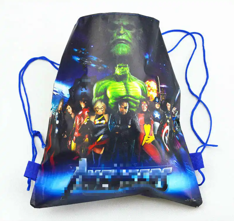 12 шт Мстители супер герой Нетканые Ткани Сумки на шнурке детский любимый рюкзак, школьный рюкзак, сумка для покупок - Цвет: B 12pcs