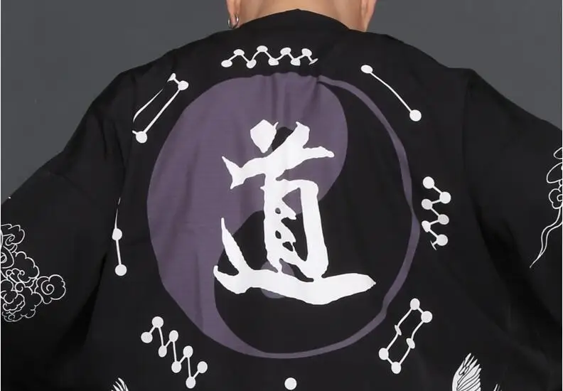 2020 homens quimono japonês roupas streetwear casual
