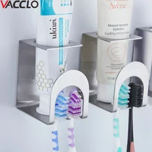 Vacclo клейкие крючки для хранения зубных щеток, стойка для электрической зубной щетки, держатель для зубной пасты для хранения в ванной комнате, органайзер для инструментов