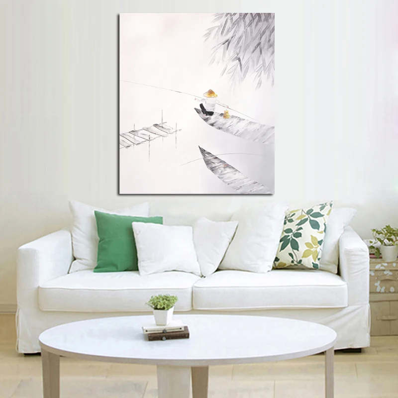 100% Handmade Wall Pictures Ferryman Georgeous Oil Painting On Canvas Stickers Home Decor Paintings Free shipping | Дом и сад