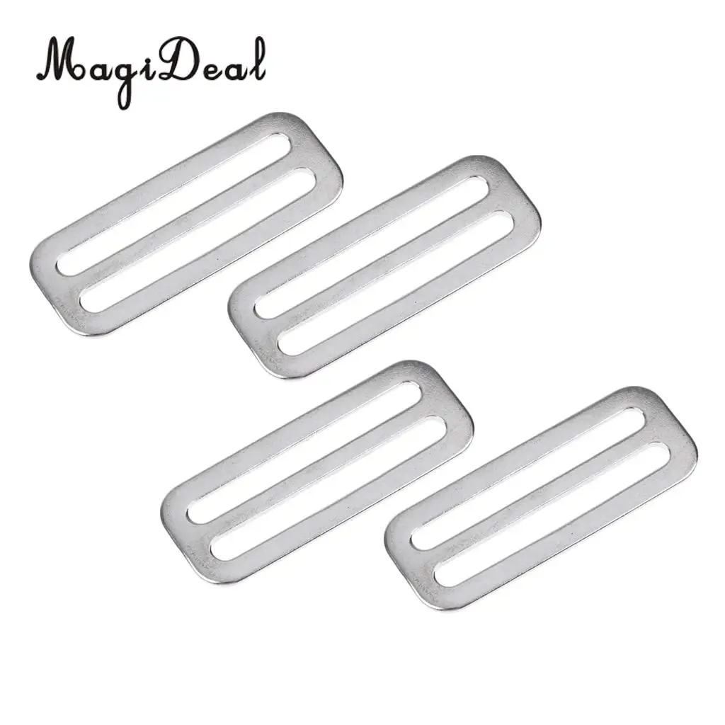 MagiDeal High Quality 4Pc Scuba Diving 2' Weight Belt Slide Stainless Steel Stopper Keeper for Swimming Dive Surfing Water Sport