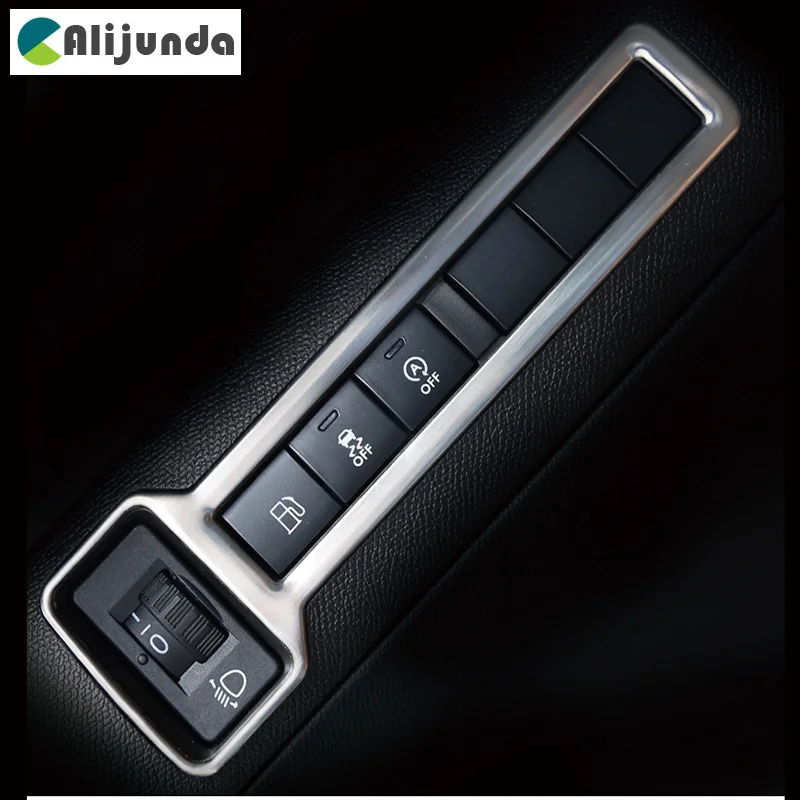 1PC car sticker stainless steel Headlights and fog lights switch