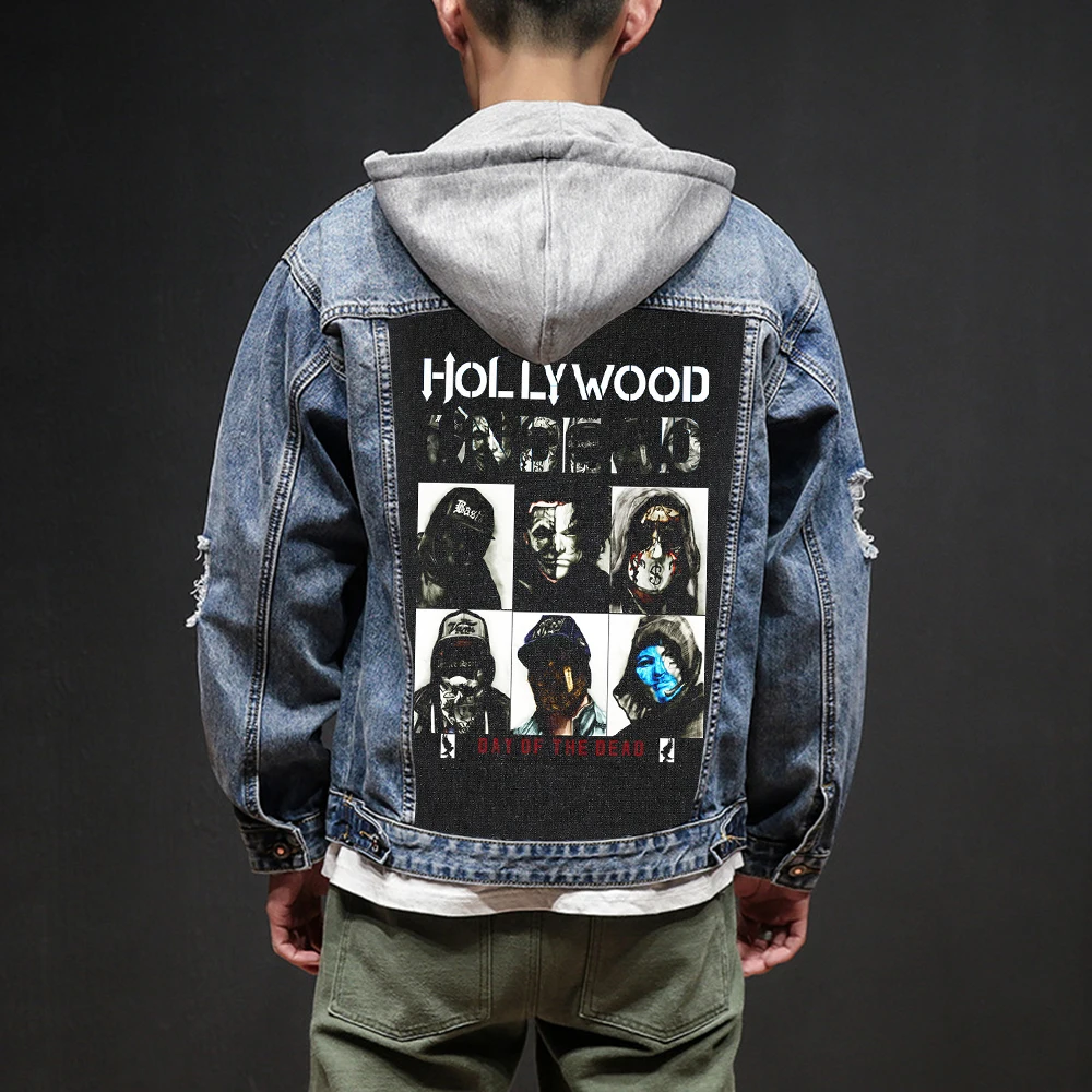 

Bloodhoof Store Hollywood Undead Rock And Roll Death Heavy Hardcore Punk Style Patch Designs Denim Jeans mens Jackets And Coats